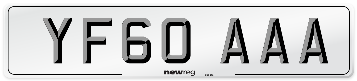 YF60 AAA Number Plate from New Reg